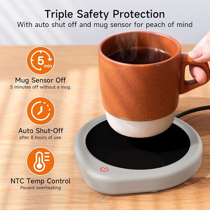 Oracer Coffee Mug Warmer, Cup Warmer for Desk with Auto Shut Off, Electric Beverage Tea Water Milk Warmer with Smart Temperature Settings, Heating Plate Candle Wax Warmer