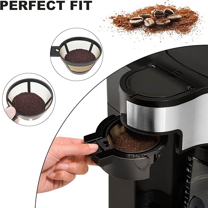 Reusable Single Coffee Filter Baskets 3PC, Coffee Basket Grounds Filters Replacement, Compatible with Hamilton 2-Way Brewer Coffee Maker Filters Models 49980A, 49980Z, 47650, 49933 Accessories Part