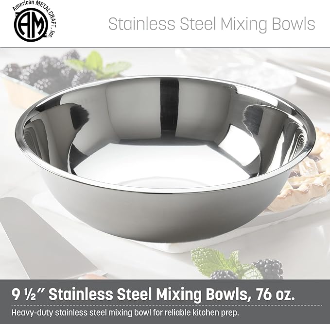 American METALCRAFT, Inc. 3 qt Stainless Steel Mixing Bowl, Silver