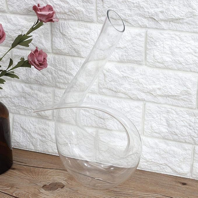 EVTSCAN Wine Pourers, 1500ml 6-shaped Decanter Red Wine Brandy Handmade Crystal Glass Aerator Bottle Pourer