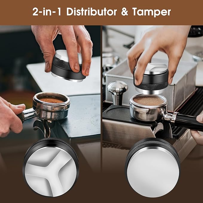 Reoszeank 58mm Espresso Accessories Kit, Coffee Distributor and Tamper Leveler, WDT Tool and Dosing Funnel Set Fits 58 mm Espresso Machines and Portafilters