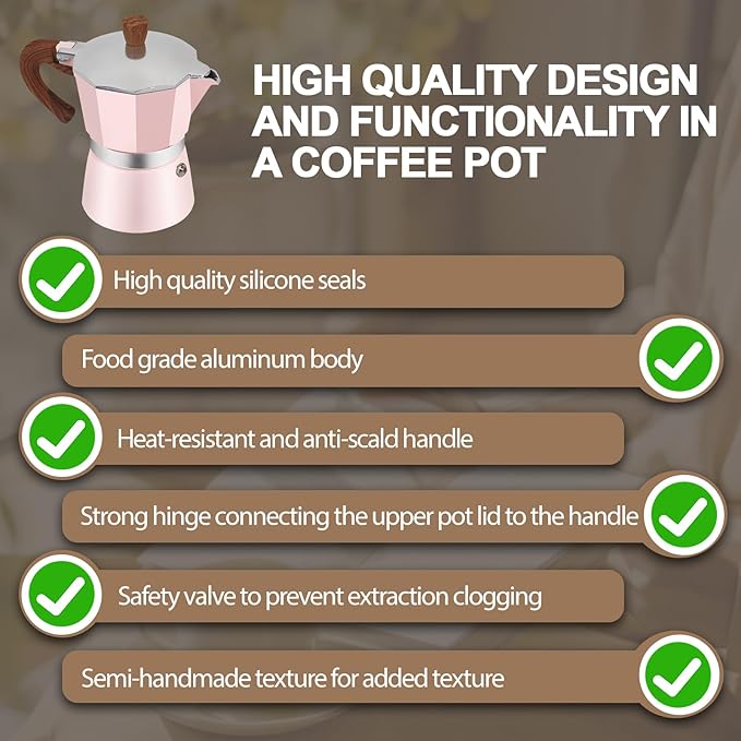 Aluminum 9 Cup 450ml Moka Pot Express Coffee Maker Stovetop Espresso Colorful Coffeemaker Italian Classic Style Brewing Greca Cafe Mocha Machine for Cafeteras Lover Camping Travel and Home Use 15oz