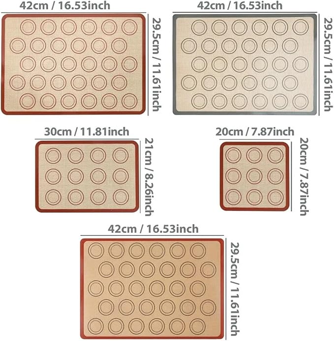 1 Piece Silicone Baking Mat Non Stick Heat Resistant Oven Liner Sheet for Cookie Macaron Bread Tool(Red 20x20cm)