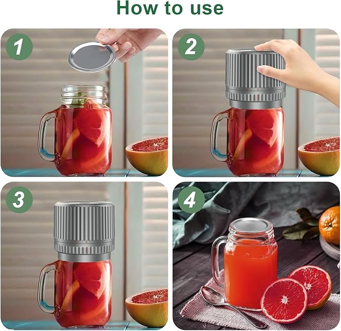 M12 Auto Stop Electric Mason Jar Vacuum Sealer - 2026 Upgrade Smart Jar Vacuum Sealer for Mason Jars with Wide and Regular 2500mAh Battery Portable Mason Jar Sealer Machine Kit