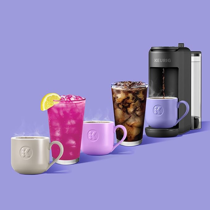 Keurig K-Mini Mate Plus Single-Serve K-Cup Pod Coffee Maker, Compact, 3 Cup Sizes, Brew Over Ice and Strong Button Features, 50 oz Removable Reservoir, Warm Stone