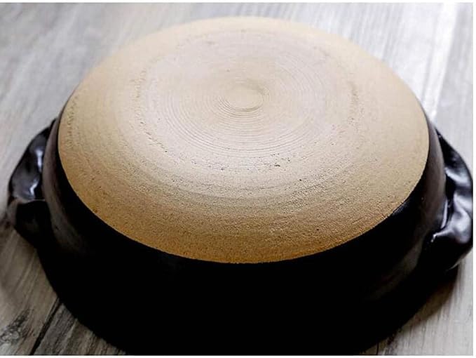 Round Casserole Dish Heat-Resistant Ceramic Casserole With Lid Soup Pot With Soup Pot Oil-Free Saucepan Japanese Donabe Hot Pot With Brushstroke Saucepan With Slow Stew W,A-2.8L