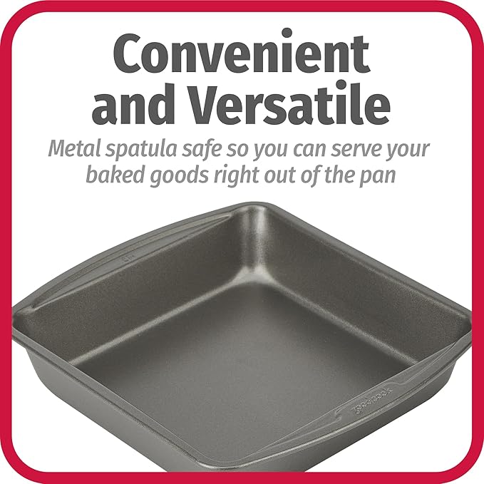 GoodCook Everyday Nonstick Steel Square Pan, 8", Gray (Pack of 2)