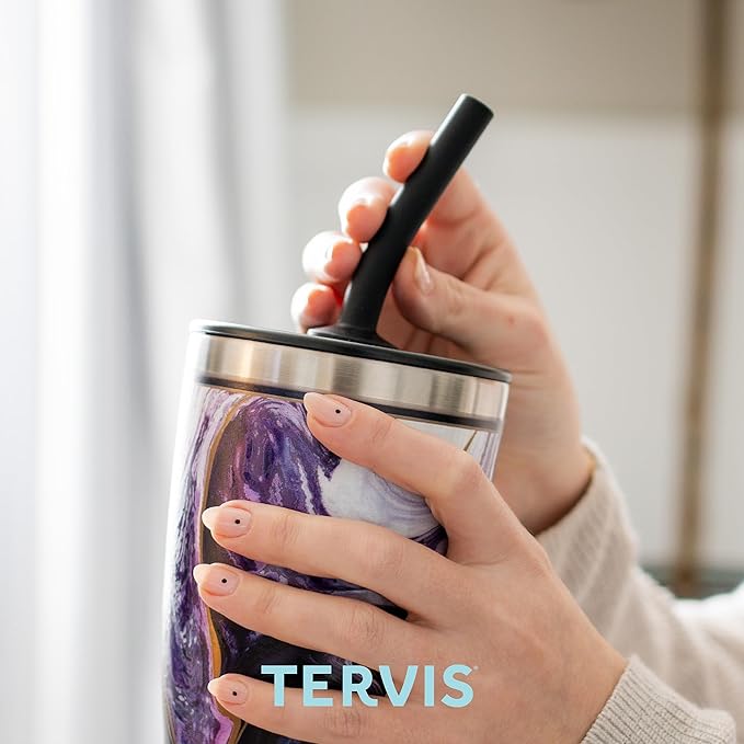 Tervis Traveler Coast Guard USCG Logo Triple Walled Insulated Tumbler Travel Cup Keeps Drinks Cold & Hot, 30oz - with Straw Lid, Stainless Steel