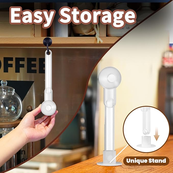 Coffee Scoop with Funnel for Ground Coffee, Protein Powder & Tea, for Reusable K Cup Refiller, 2TBSP Mess-Free, Funnel Design Prevents Spills (Translucent White, 2-Pack)