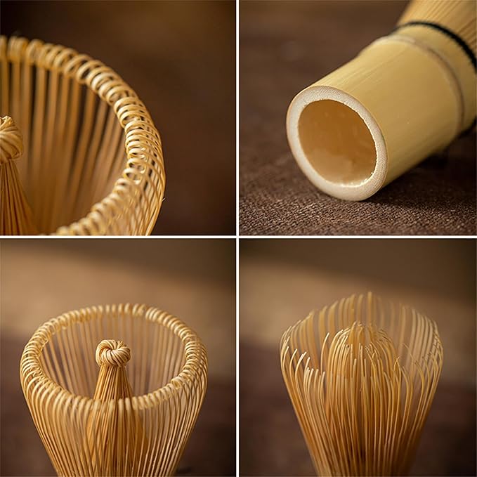 Matcha Whisk - Bamboo Whisk for Matcha Powder, Handcrafted Organic Traditional Japanese Chasen, 100-Prong Matcha Stirrer Wisk Mixer Brush for Authentic Tea Preparation