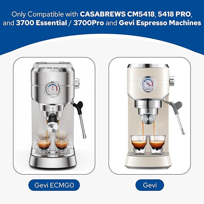 51mm Portafilter Set for CASABREWS CM5418, 5418 PRO, 3700 Essential/3700Pro and Gevi Espresso Machines, 3 Ears Portafilter with 2 Stainless Steel Filter Baskets (1-Cup Filter and 2-Cups Filter)