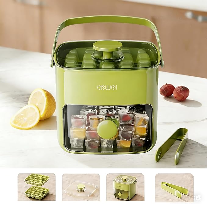 Ice Cube Tray with Lid and Bin + Ice Cube Tray