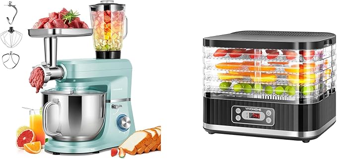 VIVOHOME 6 in 1 Multifunctional Stand Mixer with Electric 5 Trays Food Dehydrator Machine
