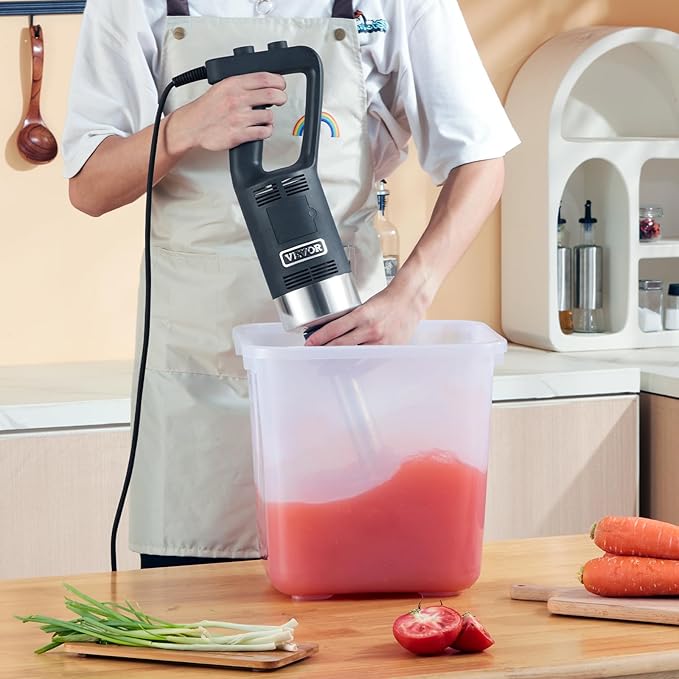 VEVOR 500W 12 Inch Heavy Duty Hand Mixer, Variable Speed Stick Mixer with 304 Stainless Steel Blade, Multi-Purpose Portable Mixer for Soup, Smoothie, Puree, Baby Food
