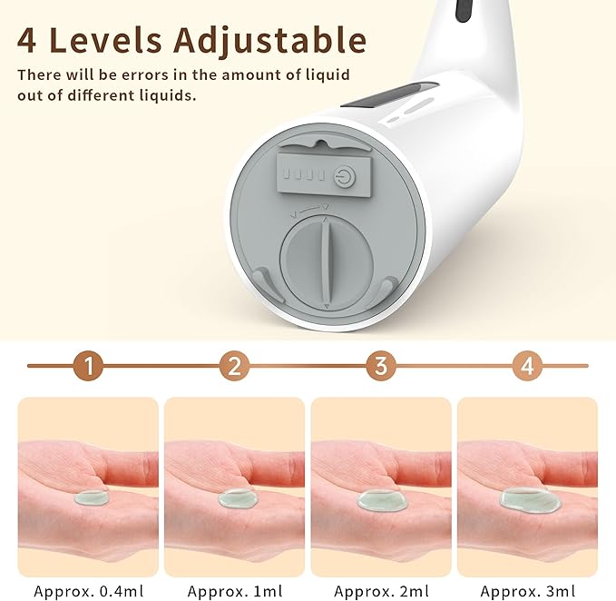 Automatic Soap Dispenser Touchless,400ML Hand & Dish Countertop Electric Liquid Dispenser with Sensor,Modern 4 Gear Adjustable Waterproof Battery Operated Kitchen Auto Soap Pump