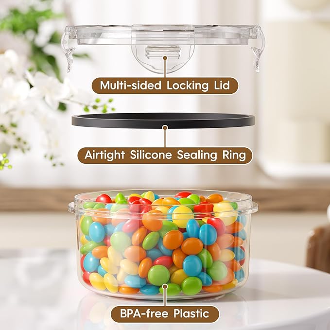 60 PCS Food Storage Containers with Lids Airtight (30 Containers & 30 Lids), 100% Leak Proof Meal Prep Container for Kitchen, BPA-Free Plastic(Polypropylene5), Microwave/Dishwasher Safe, Labels & Pen