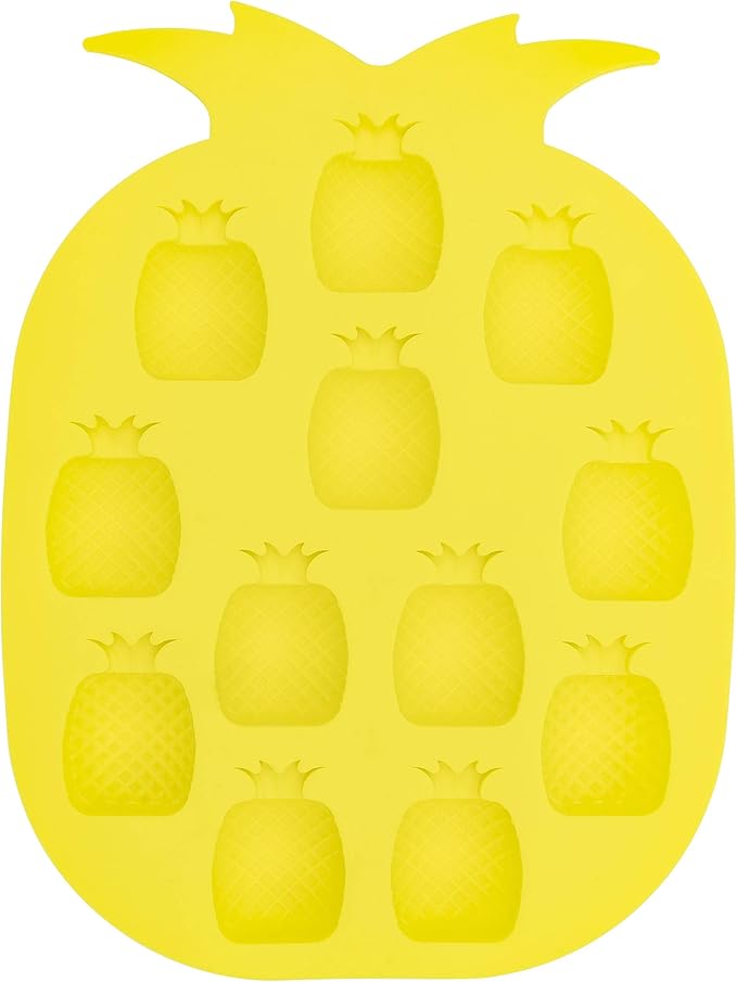 Pineapple Shaped Ice Cube Tray, Yellow - Fairly Odd Novelties - Funny Tropical Fruit Drink Ice Molds