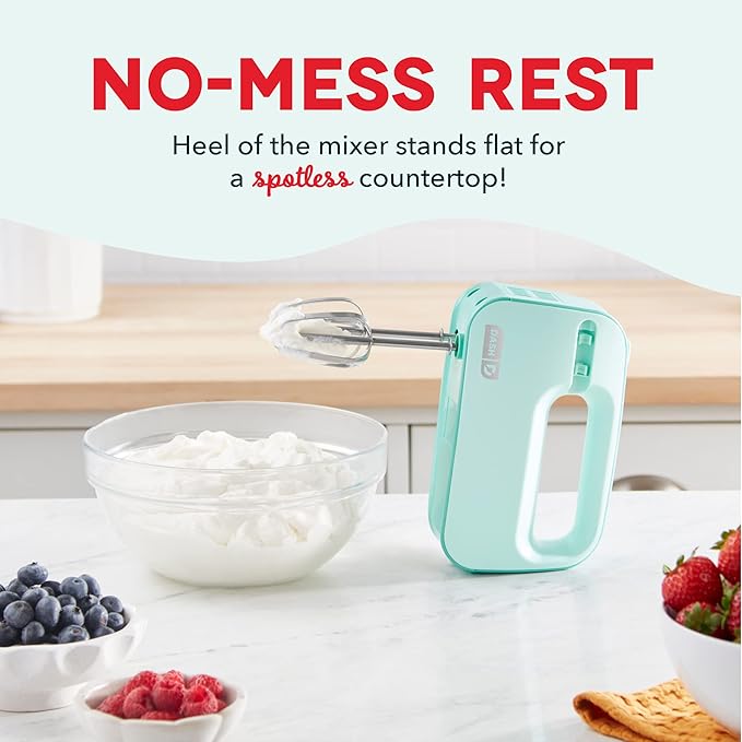 Dash SmartStore™ Compact Hand Mixer Electric for Whipping + Mixing Cookies, Brownies, Cakes, Dough, Batters, Meringues & More, 3 Speed, 150-Watt - Aqua (Pack of 4)