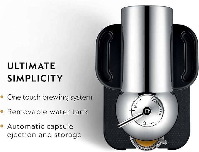 Nespresso Vertuo Coffee and Espresso Maker by Breville Aeroccino, Chrome