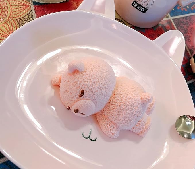 Lying Bear Fondant Mold Chocolate Molds Silicone, 3D Silicone Animal Mold for DIY Fondant, Dessert Baking, Jello, Candy, Cake Baking Decorating, Ice Cube, Soap,Resin