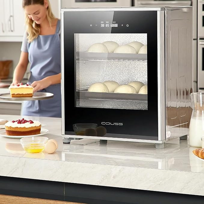 40L Bread Proofer, Kitchen Dough Yogurt Bread Proofing Box with Adjustable Temperature, Removable Electric Dough Proofer, Timing and Humidity Control for Even Fermentation