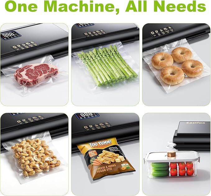 Updated Patented Food Preserver Vacuum Sealer Fully Automatic Heat Sealer Machine, Multi-Functional Food sealer Machine Food Bag Sealer with 20ft Bags 30 Vacuum Bags