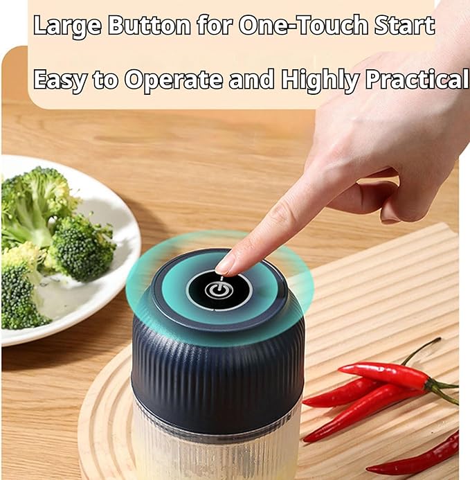 2026 Upgraded Electric Garlic Chopper, Mini Portable Veggie Cutter, USB Rechargeable, 350ML Portable Cordless Mini Food Processor for Nuts Chili Onion Minced Meat and Spices (2PCS-C)