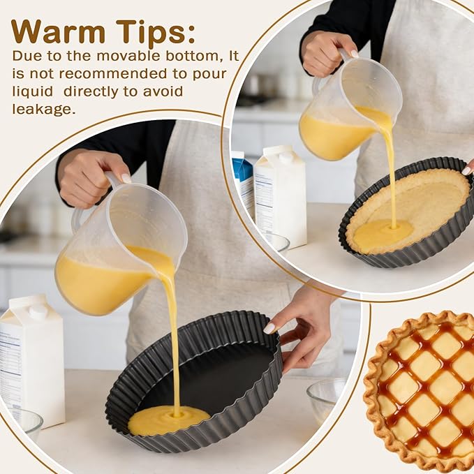 2 Pack 10 Inch Pie Pan with Removable Bottom – Deep Dish Quiche Tart Pan, Nonstick Fluted Pie Dish for Baking Apple Pot Pies, Cheesecake & Desserts, Suitable for baking enthusiasts