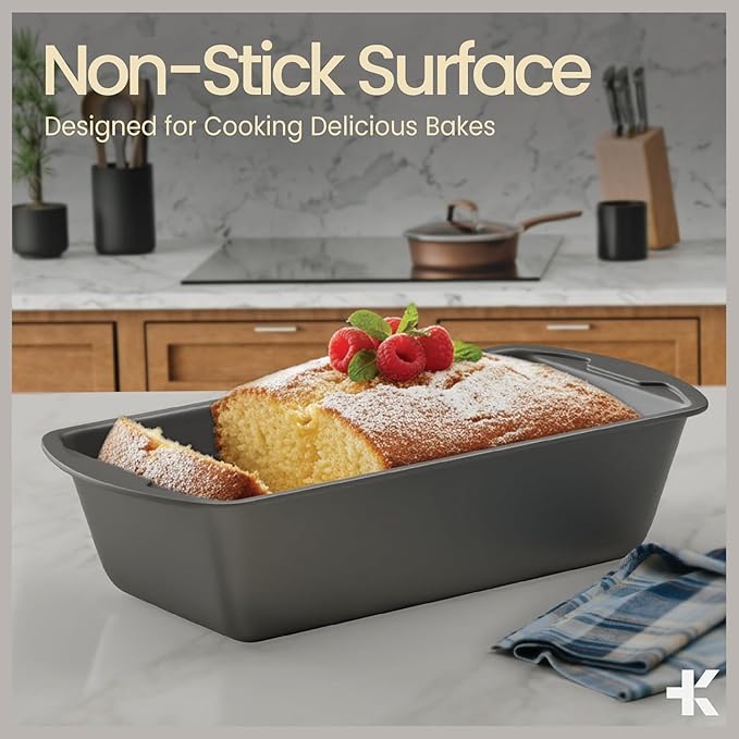 BAKKENMASTER Bakken- Swiss Loaf Pan Set 1-Piece - Deluxe Nonstick Carbon Steel Bakeware for Perfect Bread and Cakes – Dishwasher Safe, Premium Pans for Home Baking
