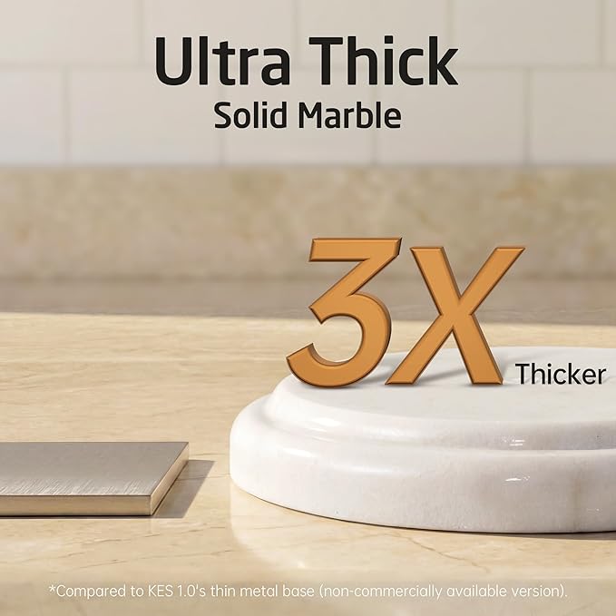 KES Anti Wobble Hand Towel Holder Stand with Weighted Marble Base, F Shape Swivel Countertop Hand Towel Stand for Bathroom, Vanity, Kitchen, Rustproof 18/8 Stainless Steel Brushed Finish, BTH242-2