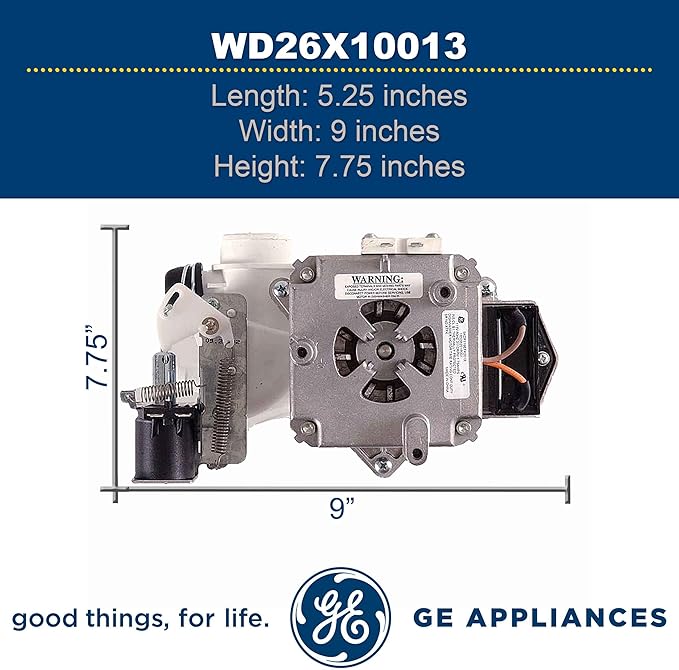 GE WD26X10013 Genuine OEM Pump and Motor Assembly for GE Dishwashers