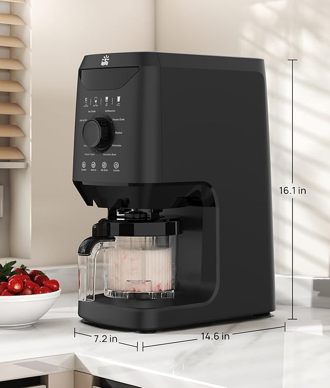 Rellytech Homemade Ice Cream Maker Machine - 12-in-1 Ice Cream Maker with 2 Pint Containers & Lids, Gelato, Sorbet and Frozen Yogurt Maker, Self-Cleaning, Pre-freeze for 24 Hours