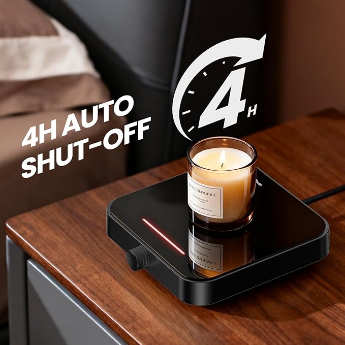 Maestri House Mug Warmer, Electric Coffee Cup Warmer for Desk with 3-Temp Settings,Auto Shut Off, Constant Temperature Heating for Beverage, Milk, Tea and Hot Chocolate at Home & Office (Black)