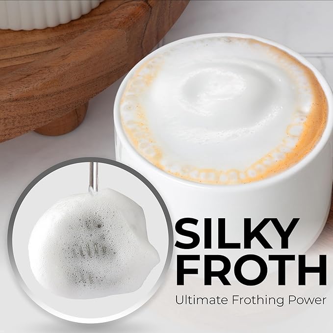 Zulay Kitchen Patented Tornado Triple Whisk Milk Frother with 4 Duracell Batteries – Handheld Foam Maker for Coffee, Lattes, Matcha & Hot Chocolate – Rich, Creamy Froth in Seconds - Lavender