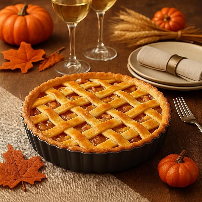 UWILLION 9.5 Inch Tart Pan 2.2 Inch Deep, Non-Stick Round Quiche Pan with Removable Bottom, Durable Carbon Steel Pie Pan for Cakes, Tarts, Pies and Mousse