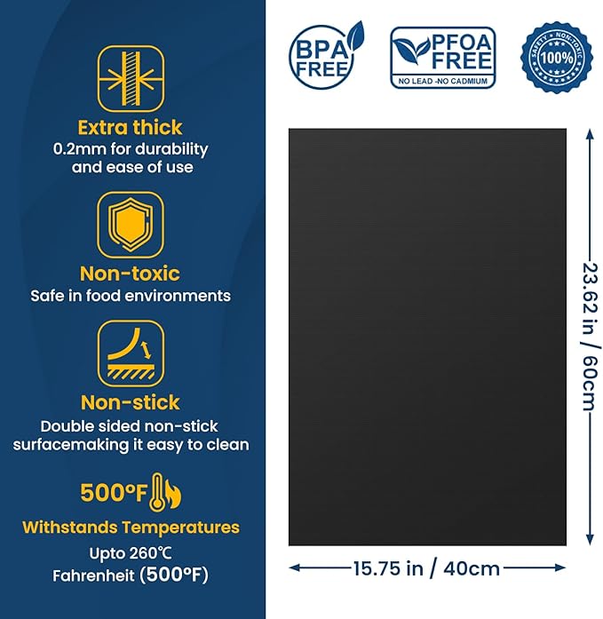Oven Liner for Bottom of Oven + Cut to Size Silicone Baking Mat Roll