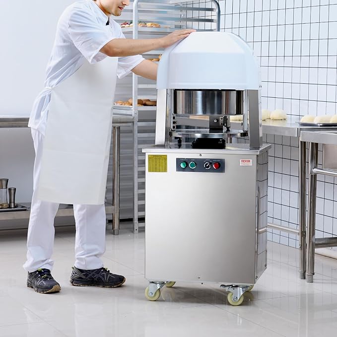VEVOR Dough Divider,20PCS Electric Dough Divider Machine,2.12oz-9.17oz Equal Dough Press Dough Cutting with 304 SS Tray and Copper Motor Divider for Bakery,Restaurant,Commercial Food Preparation