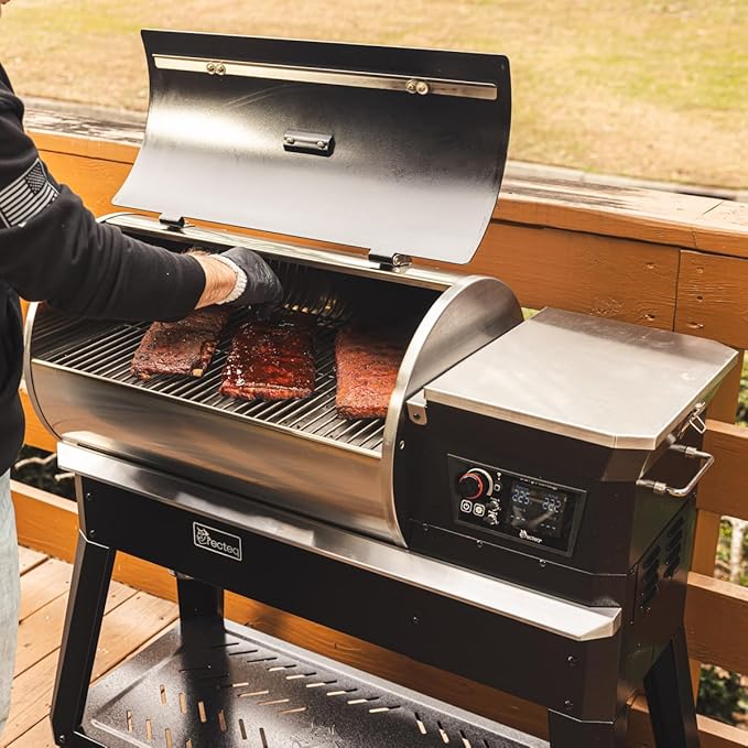 recteq Patio Legend 400 Pellet Smoker, Pellet Grill with Wifi & App Connectivity, Outdoor Smokers Grills, Wood Pellet Grills, Temp Range 180° to 700+°, Smoker Grill + Grilling Basics Bundle
