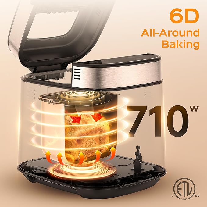 2.5LB Bread Maker with Built-in Electronic Scale, 25-in-1 Bread Machine, Beginner-Friendly with Adjustable Baking & Fermentation, Non-Stick Easy-Clean Pan, Quiet, 15H Delay, Recipes, White