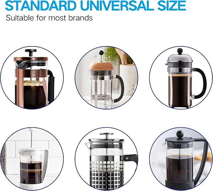 YMMIND Standard Universal Design 34 oz French Press Replacement Glass Beaker, Fits Most Brands French Press Coffee Makers (1Quart / 1000ml / 5-6 Cup) Coffee Press Borosilicate Glass Bottle
