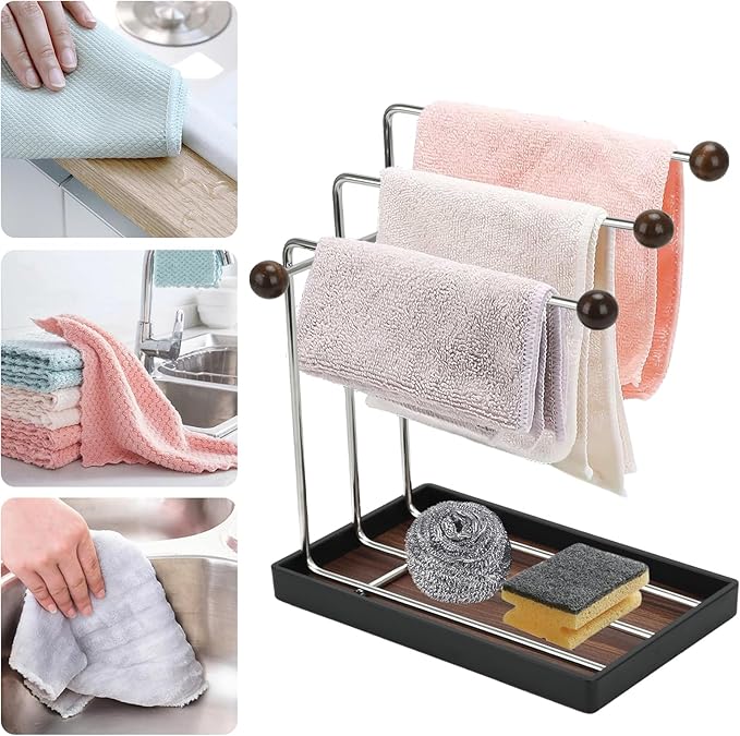 Dish Rag Holder-Sponge Rack-Kitchen Rag Holder-for Storing Sponge Brushes,Soap and Rags