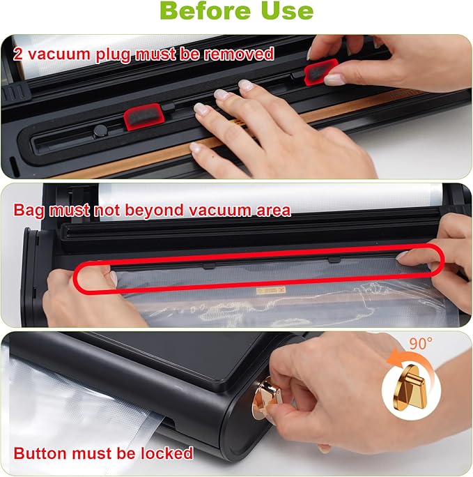 Updated Patented Food Preserver Vacuum Sealer Fully Automatic Heat Sealer Machine, Multi-Functional Food sealer Machine Food Bag Sealer with 20ft Bags 30 Vacuum Bags