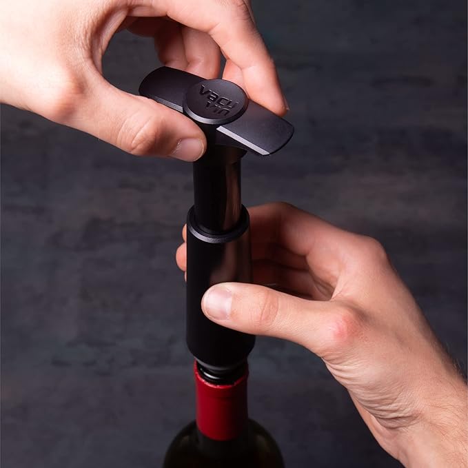 no name Vacu Vin Wine Saver Pump with 1 x Vacuum Bottle Stopper - Black