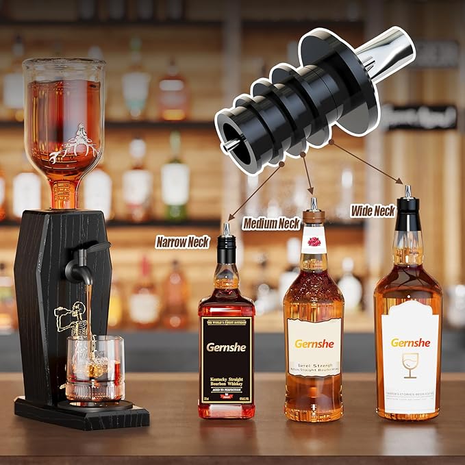 Leakproof Ash Wood Whiskey Liquor Dispenser,Novelty Alcohol Dispenser for Bourbon,Vodka, Wine and Spirits,Fun Bar Accessories for Home Bar,or Man Cave,Ideal Whiskey Gifts for Men,Father's Day