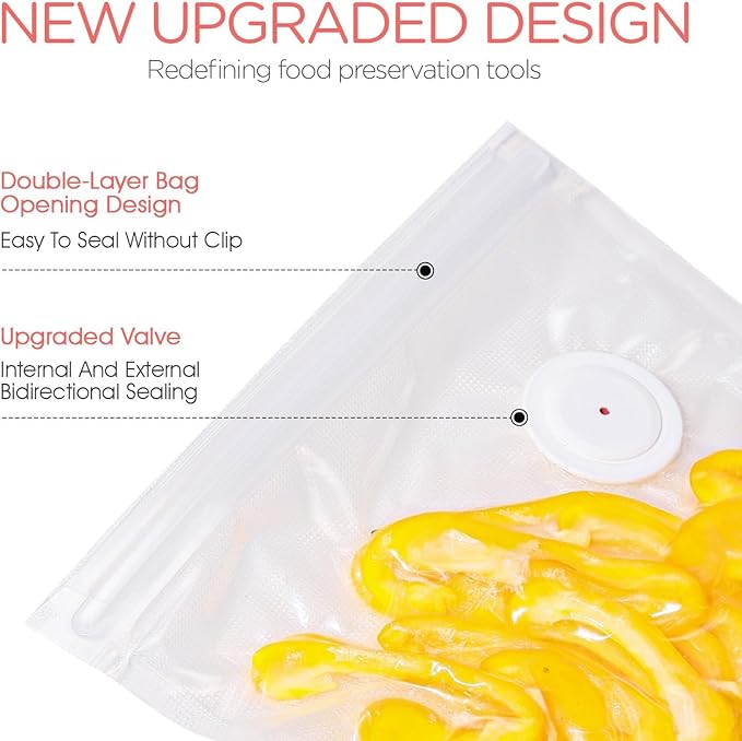 VOYOR Handheld Vacuum Sealer Portable & Cordless Vacuum Sealer - Vacuum Sealer Bags for Food 21 PCS