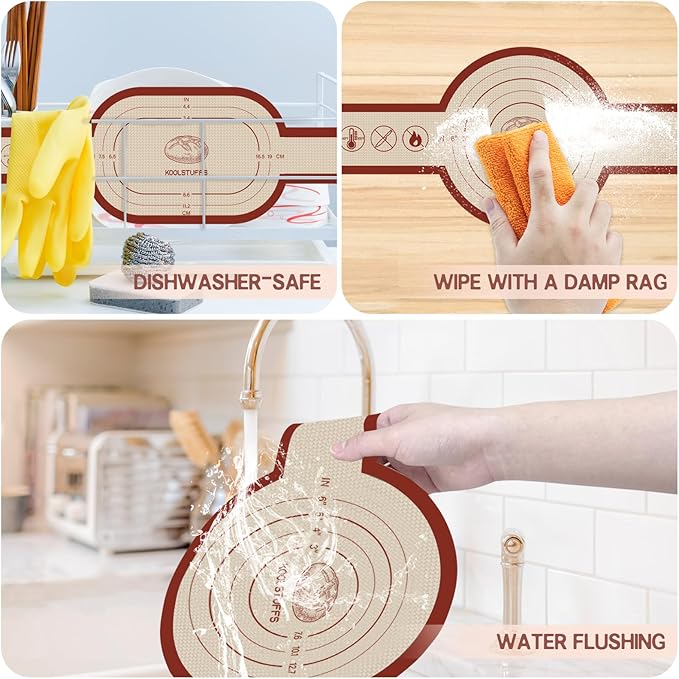 Silicone Bread Sling for Dutch Oven, 2 PCS Non-Stick & Easy Clean Reusable Silicone Bread Baking Mat with Long Handles, Easy to Transfer Sourdough Bread (Oval and Round, Red)