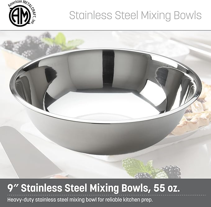 American Metalcraft 2 qt Stainless Steel Mixing Bowl,Silver