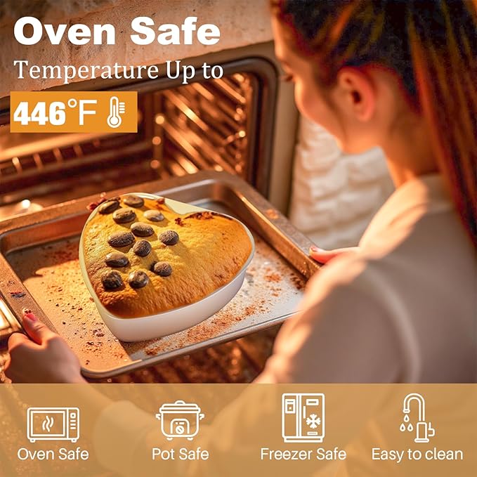 6 Inch Heart Shaped Cake Pan with 50 Pieces Parchment Paper,Non-stick Aluminum Heart Cake Pan Baking Tin for Birthday Wedding