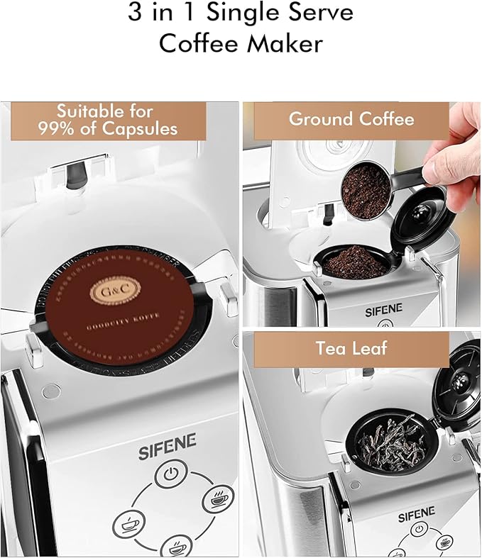 SIFENE - Single Serve Coffee Maker Reusable Filter - 3 Pack, Dishwasher Safe, Coffee Filter