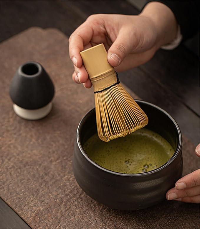 Matcha Whisk - Bamboo Whisk for Matcha Powder, Handcrafted Organic Traditional Japanese Chasen, 100-Prong Matcha Stirrer Wisk Mixer Brush for Authentic Tea Preparation